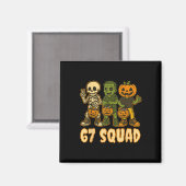 Six Seven 67 Squad Skeleton Pumpkin Halloween Boys Magneet (Voorkant / Achterkant)