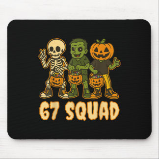 Six Seven 67 Squad Skeleton Pumpkin Halloween Boys Muismat