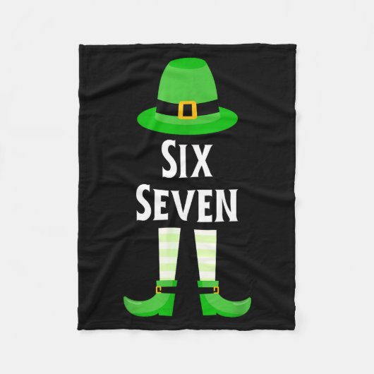Six Seven 67 St Patricks Day Kids Grappige Leprech Fleece Deken (Voorkant)