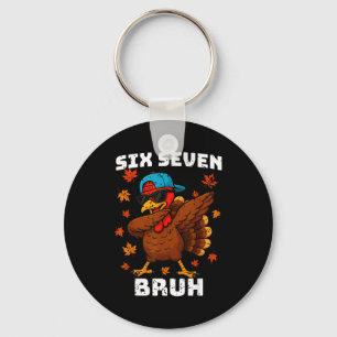 Six Seven 67 Thanksgiving grapjes Funny Dankbare T Sleutelhanger