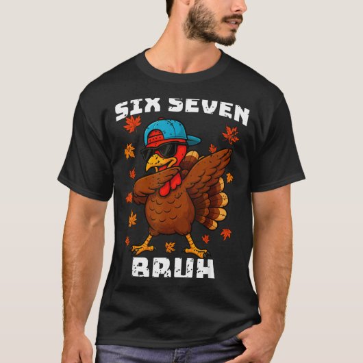 Six Seven 67 Thanksgiving Meme Funny Thankful Turk T-shirt (Voorkant)
