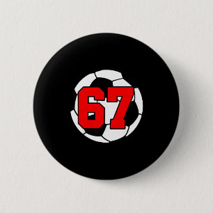 Six Seven 67 Voetbal 6 7 Grappige Meme 6-7 Gen Alp Ronde Button 5,7 Cm