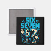 Six Seven 67 Xel Gamer Apparel Retro Block Style A Magneet (Voorkant / Achterkant)