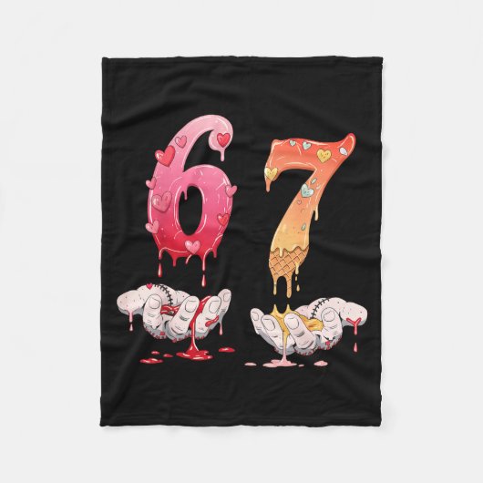 Six Seven 6 7 67 Funny Matching Valentines Day Cou Fleece Deken (Voorkant)