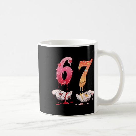 Six Seven 6 7 67 Funny Matching Valentines Day Cou Koffiemok (Rechts)