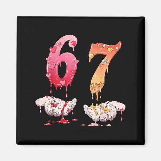 Six Seven 6 7 67 Funny Matching Valentines Day Cou Magneet (Voorkant)