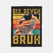 Six Seven 6 7 67 Meme Funny Bearded Dragon Design  Fleece Deken (Voorkant)