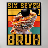 Six Seven 6 7 67 Meme Funny Bearded Dragon Design  Poster (Voorkant)