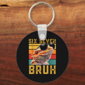 Six Seven 6 7 67 Meme Funny Bearded Dragon Design Sleutelhanger (Voorkant)