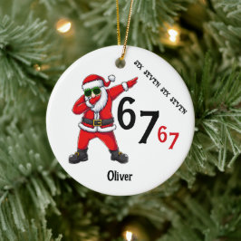 Six Seven 6 7 67 Meme Kerstman Dubbing Persoonlijk Keramisch Ornament