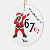 Six Seven 6 7 67 Meme Kerstman Dubbing Persoonlijk Keramisch Ornament (Links)