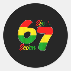 Six Seven 6 7 Black History Month Grappig Six Seve Ronde Sticker