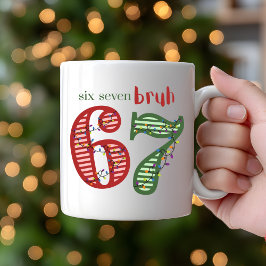Six Seven 6 7 Bruh Christmas Holiday Koffiemok