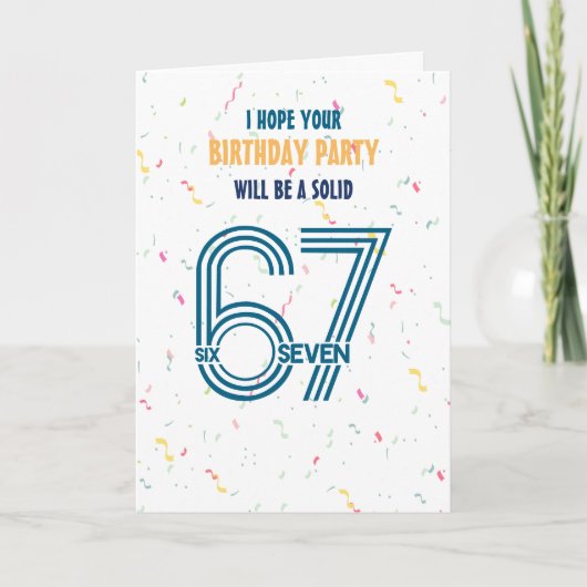  Six Seven 6 7 Coloful Confetti Boy Birthday Kaart (Voorkant)