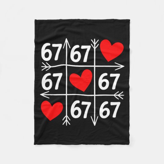 Six Seven 6 7 Funny 67 Valentines Day Heart Men Wo Fleece Deken (Voorkant)