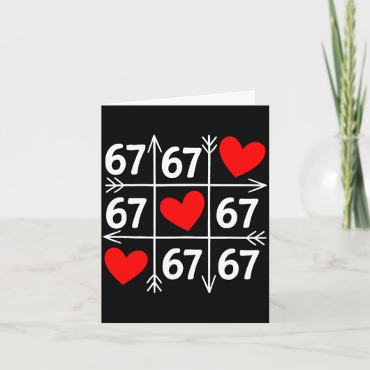 Six Seven 6 7 Funny 67 Valentines Day Heart Men Wo Kaart (Voorkant)