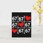 Six Seven 6 7 Funny 67 Valentines Day Heart Men Wo Kaart (Gele Bloem)