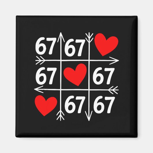 Six Seven 6 7 Funny 67 Valentines Day Heart Men Wo Magneet (Voorkant)