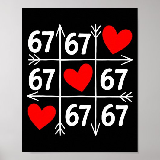 Six Seven 6 7 Funny 67 Valentines Day Heart Men Wo Poster (Voorkant)