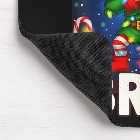 Six Seven 6 7 Funny Bruh Christmas Dabbing Elf Mat Muismat (Hoek)