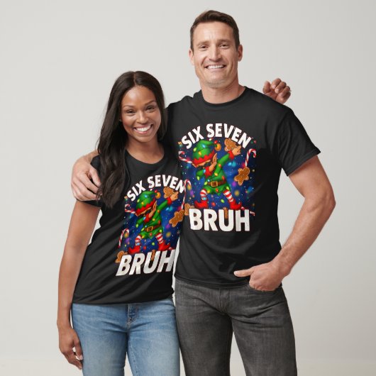 Six Seven 6 7 Funny Bruh Christmas Dabbing Elf Mat T-shirt (Unisex)