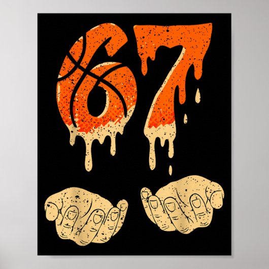 Six Seven 6 7 Gen Alpha Slang Basketball Ice Cream Poster (Voorkant)