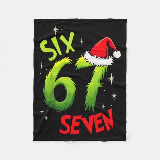 Six Seven 6 7 Gen Z Alpha Meme Slang Prettig Kerst Fleece Deken (Voorkant)
