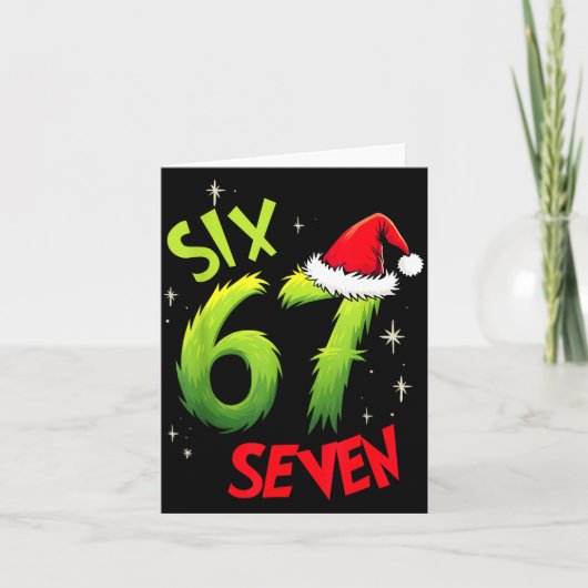 Six Seven 6 7 Gen Z Alpha Meme Slang Prettig Kerst Kaart (Voorkant)