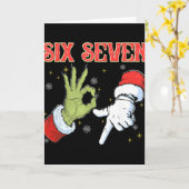 Six Seven 6 7 Gen Z Alpha Meme Slang Prettig Kerst Kaart (Gele Bloem)
