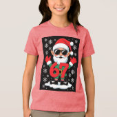 Six Seven 6 7 Kerst T-shirt Cool Santa Meme (Voorkant)