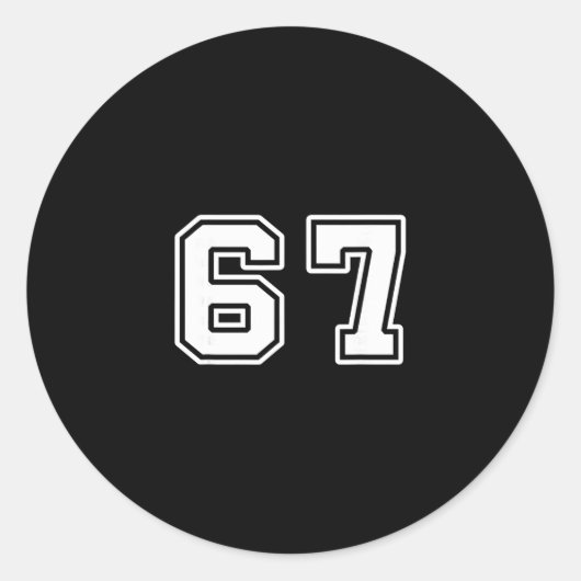 Six Seven 6 7 Meme 67  Ronde Sticker (Voorkant)
