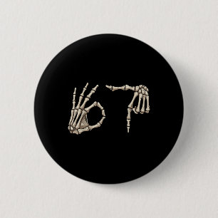 Six Seven 6 7 Meme 67 Skelet Hand Halloween Kostuu Ronde Button 5,7 Cm