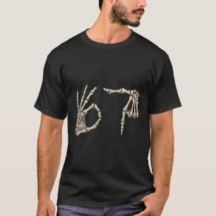 Six Seven 6 7 Meme 67 Skelet Hand Halloween Kostuu T-shirt
