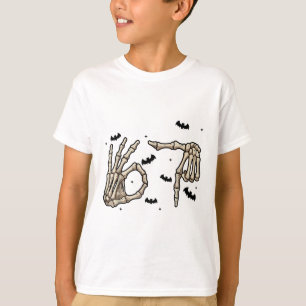 Six Seven 6 7 Meme 67 Skelet Hand Halloween Kostuu T-shirt