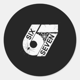Six Seven 6 7 Meme 6 7 Halloween Kostuum _1  Ronde Sticker