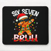 Six Seven 6 7 Meme Dabbing Gingerbread Man Christm Muismat (Voorkant)