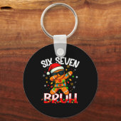 Six Seven 6 7 Meme Dabbing Gingerbread Man Christm Sleutelhanger (Voorkant)