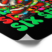 Six Seven 6 7 Meme Dabbing Kerstman Kerstmis 67 Pa Poster (Hoek)
