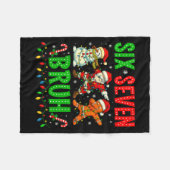 Six Seven 6 7 Meme Dabbing Kerstman Peperkoek Chri Fleece Deken (Voorkant (Horizontaal))