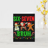 Six Seven 6 7 Meme Dabbing Kerstman Peperkoek Chri Kaart (Gele Bloem)