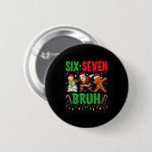 Six Seven 6 7 Meme Dabbing Kerstman Peperkoek Chri Ronde Button 5,7 Cm (Voorkant /achterkant)