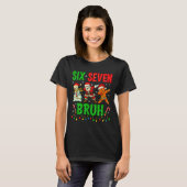 Six Seven 6 7 Meme Dabbing Santa Gingerbread Chris T-shirt (Voorkant volledig)