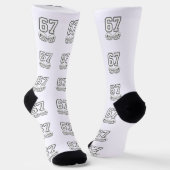 Six Seven 6 7 Meme Funny Hands Socks Sokken (Gebogen)