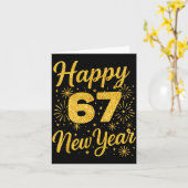 Six Seven 6 7 Meme Funny Happy New Year 67 2026  Kaart (Gele Bloem)