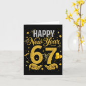 Six Seven 6 7 Meme Funny Happy New Year 67 Men Wom Kaart (Gele Bloem)