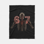 Six Seven 6 7 Meme Funny Skeleton Hands Sign Let's Fleece Deken (Voorkant)