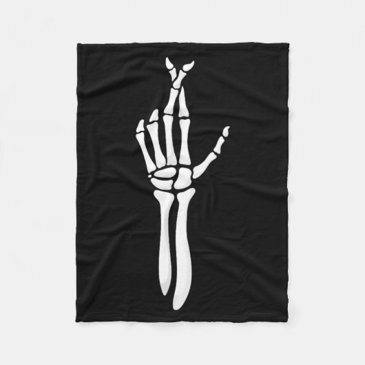 Six Seven 6 7 Meme Funny Skeleton Hands Sign Let's Fleece Deken (Voorkant)