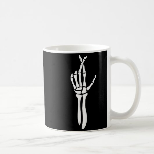 Six Seven 6 7 Meme Funny Skeleton Hands Sign Let's Koffiemok (Rechts)