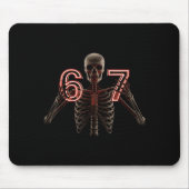 Six Seven 6 7 Meme Funny Skeleton Hands Sign Let's Muismat (Voorkant)