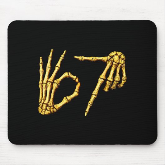 Six Seven 6 7 Meme Funny Skeleton Hands Sign Let's Muismat (Voorkant)